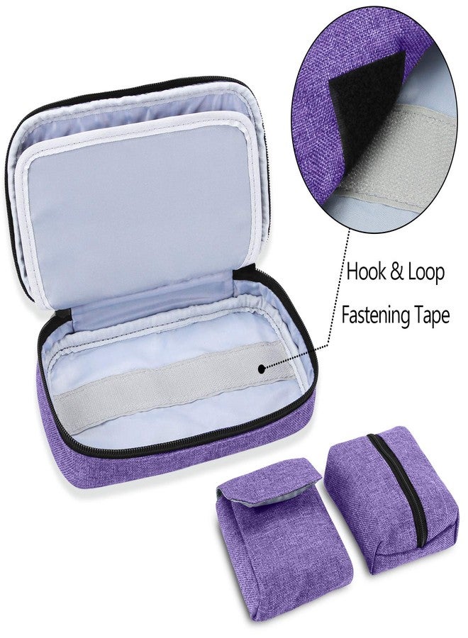 لوكسجا حقيبة سفر لوكسجا لمستلزمات مرضى السكري، حقيبة تخزين لجهاز قياس نسبة السكر في الدم ومستلزمات مرضى السكري الأخرى (الحقيبة فقط)، بنفسجي - Image 4